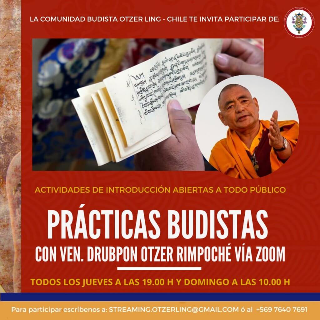 Prácticas de Meditación Budista dirigidas por Ven. Drubpon Otzer Rimpoché